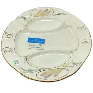 Antique French Asparagus Plate UNKNOWN Maker's Mark EMBREE Made in France 42/7